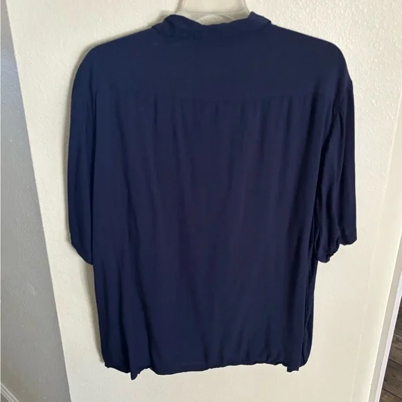 YoungLA Men's Navy Button Down Soft Silky Feel Shirt XXL - Picture 4 of 5